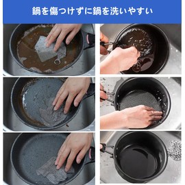 Taspooke Cast Iron Scrubber, Upgrade Thin Ring Large 8" x 8" (20x20cm), Chainmail Scrubber, 316L Stainless Steel Rag, Stainless Steel Kitchen Brush, Pot Cup Dish, Bowl Cleaning Brush (20x20cm)