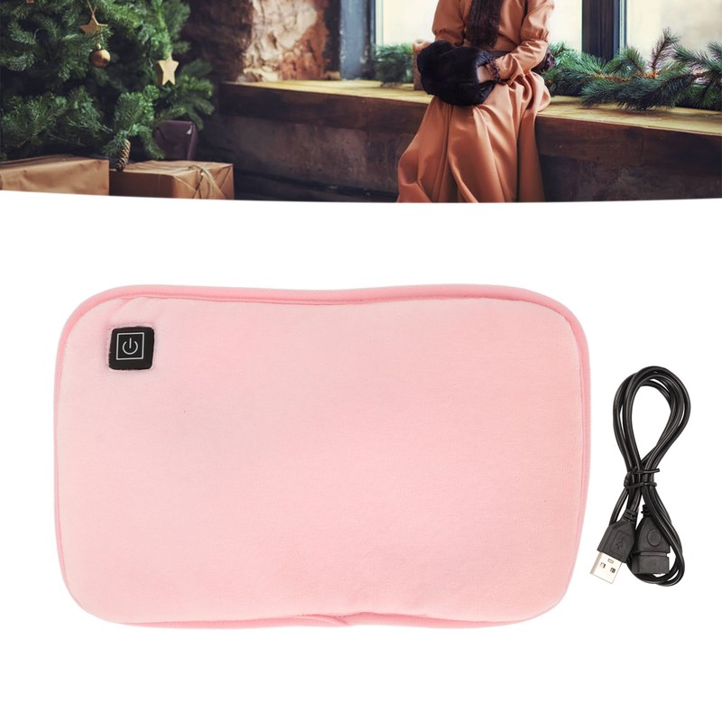 Electric Heated Hand Warmer Soft Cotton Velvet 3 Gears Temperature