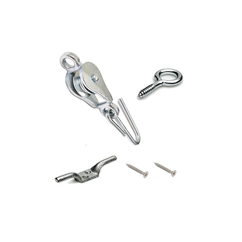 Fort Fasteners Washing Line Pulley Kits with Screw Eyes and