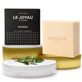 LE JOYAU D'OLIVE Handcrafted Natural Luxury Soap Bar Made of Virgin Olive & Essential Oils - The Black Selection (Olive Breeze) – Milled Twice and 5 Months Matured – For Face & Body