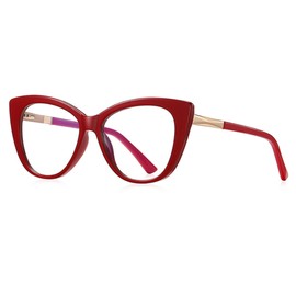 bullabulling Vintage Reading Blue Light Blocking Glasses Women Men Reader (red, 2.50, x)