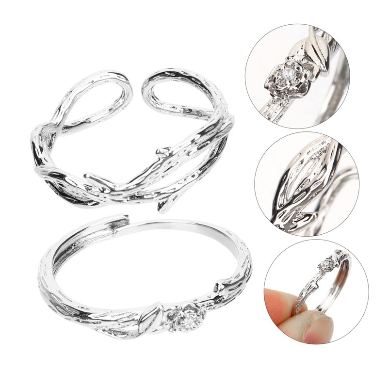 Gatuida 2pcs Rose Couple Ring Rings Couples Jewellery Couples Jewelry
