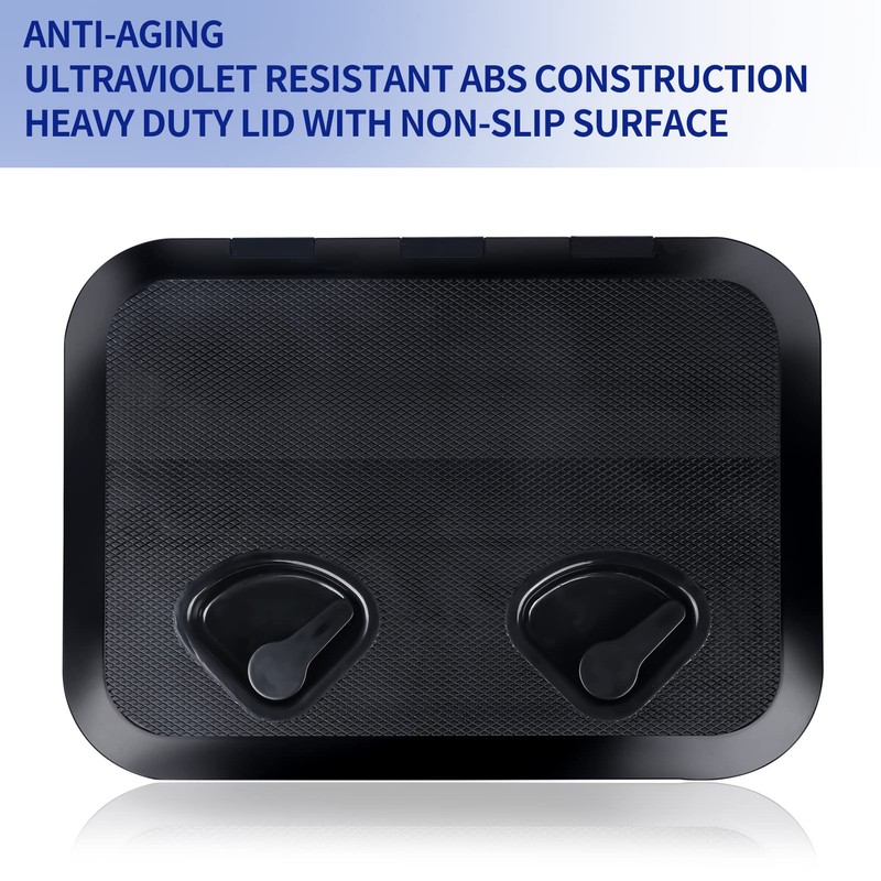 smartmarine Marine Deck Access Hatch 17.3“×12.4 Black Rectangle Boat Hatch