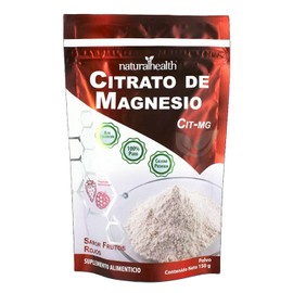 Natural Health Citrato de Magnesio en Polvo, Sabor Frutos Rojos, 150 g, Alta Absorción