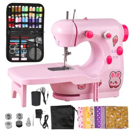 Mini Sewing Machine for Beginners First: Small Easy Sewing Machines Portable Simple for Beginning with Extension Table
