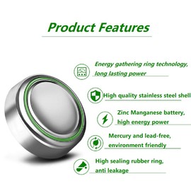 Cotchear 15Count AG13 LR44 Batteries, High Capacity AG13 Batteries L1154 Battery 1.5V G13 357 303 SR44 LR1154 Button Coin Batteries