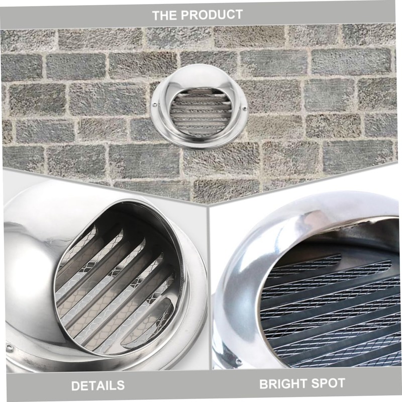 WHAMVOX Round Stainless Steel Vent Cover Windproof Louver Grille for