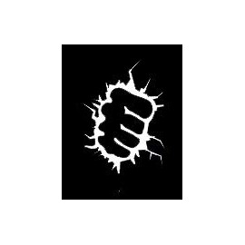 LLI Hulk Punch | Decal Vinyl Sticker | Cars Trucks Vans Walls Laptop | White | 5.5 x 4.2 in | LLI1377