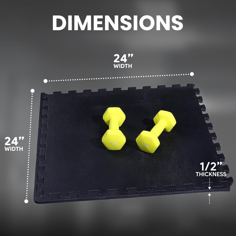 BalanceFrom Puzzle Exercise Mat – 6-Pc Interlocking Foam Tiles –