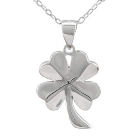 Serebra Jewelry clover lucky charm pendant necklace made of 925 sterling silver shiny