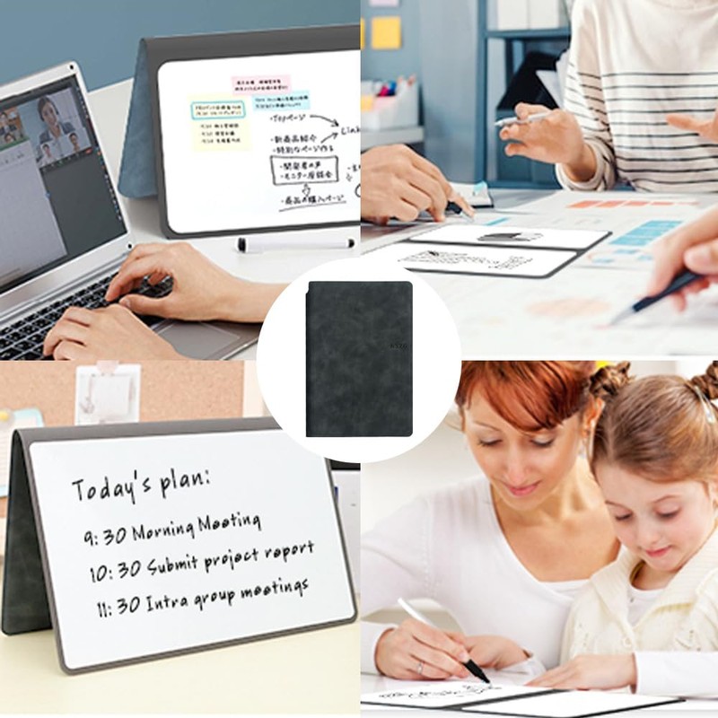Mini Whiteboard Piccola Lavagna Bianca Pieghevole Taccuino Riutilizzabile