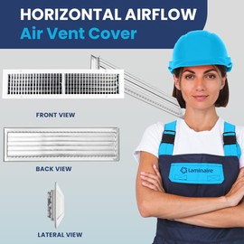 36" x 6" (Duct Opening) Register Vent Cover – Adjustable Single Deflection Aluminum HVAC Grille for Heater, Decorative Ceiling Wall Air Supply Multi-Shutter Damper – Durable & Rustproof ACLAMINAIRE
