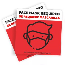 Unbranded Face Mask Required Sign, Window Stickers (2 pack), Door Decal