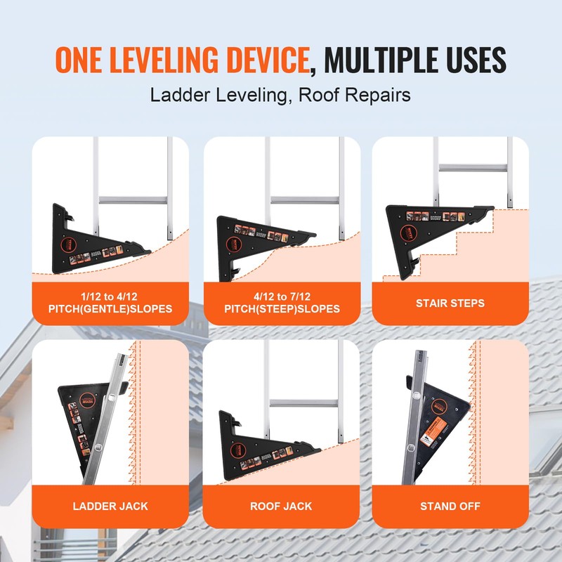 VEVOR Ladder Levler, 380lbs Load PP Ladder Leveling Tool, Pitch