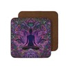 Bohemian Boho 4 Coaster Set Meditating Buddha Yoga Lotus Position