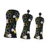 3PCS Golf Head Cover for Fairway Woods Driver Hybrids PU
