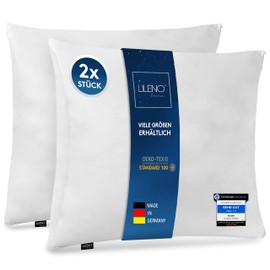 Lileno Home Microfibre cushion 80 x 80 cm deluxe (1200 g filling) Set of 2 washable up to 95 degrees with Zip – pillow 80 x 80 cm as cushion filling for bed – decorative sofa cushion