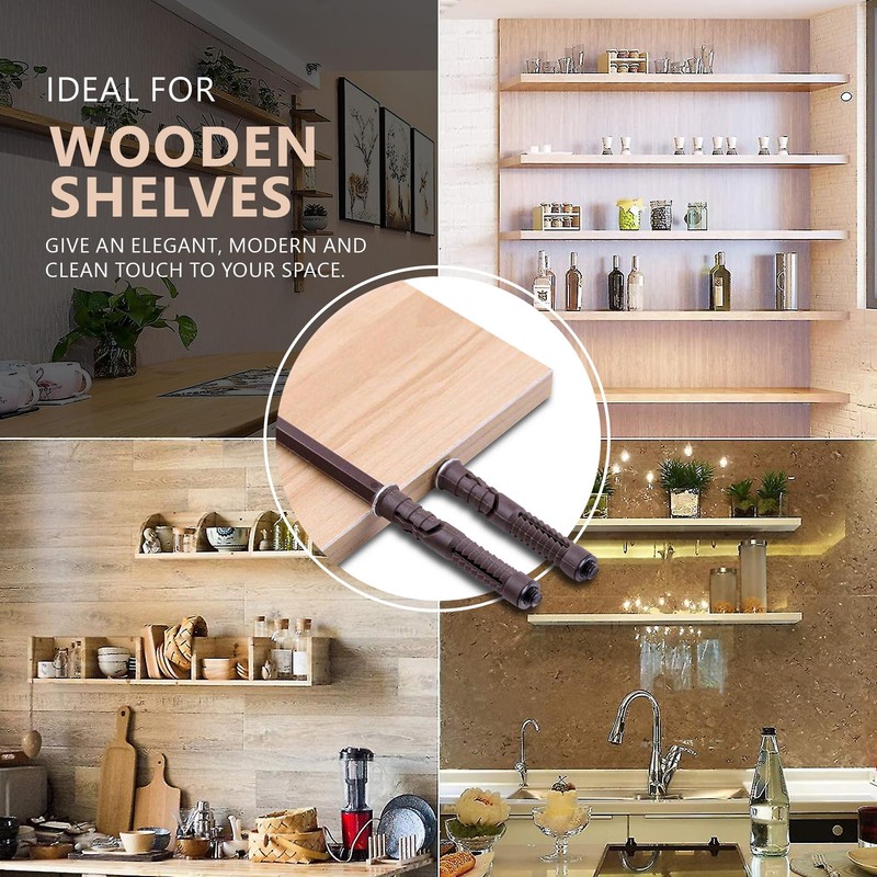 DOJA Barcelona Invisible Shelf Brackets, Pack of 10, Invisible Shelf