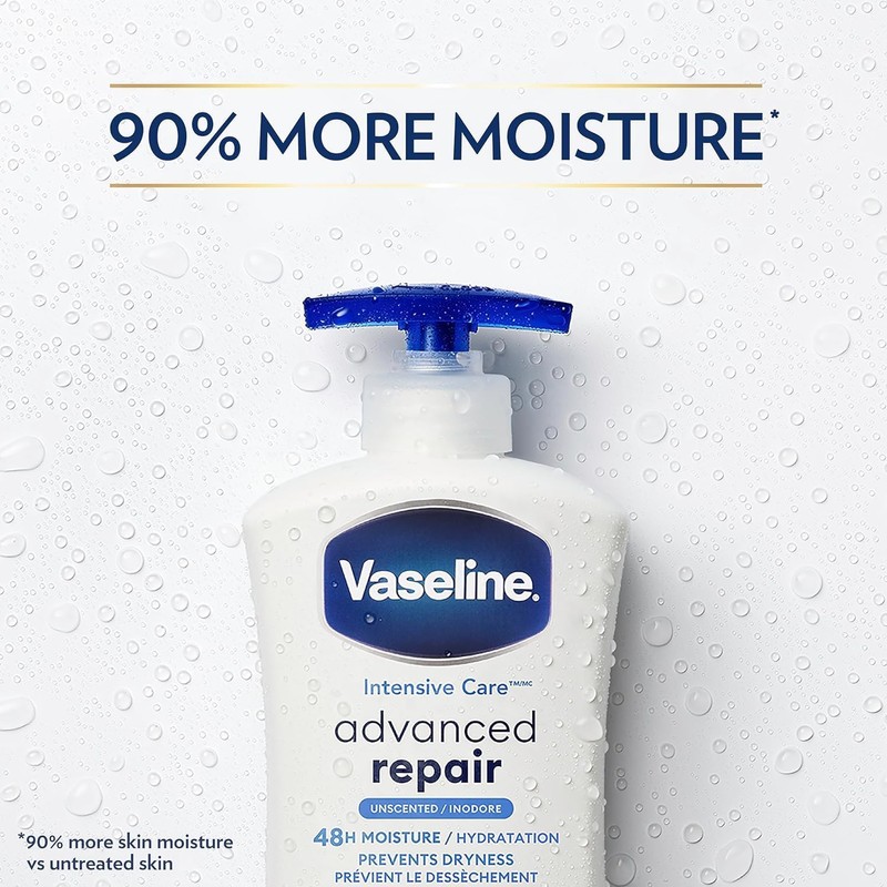 Vaseline Intensive Care Advanced Repair Unscented Healing Moisture Lotion, 20.3