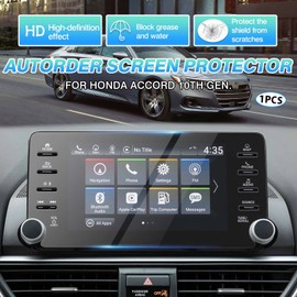 Autorder Custom Fit for Screen Protector 2018-2021 2022 Honda Accord Sport EX EX-L Touring EX-L Tempered Glass 9H Navigation Touchscreen Protective Film(8-Inch)