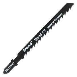 Trend Professional Jigsaw Blades, Pack of 5, 100mm x 4mm, CV Up-Cut, Perfect for Soft Materials, Universal T-Shank, JB/T144D, Black