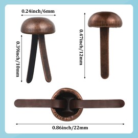 Hotop 500 Pieces Paper Brass Fasteners Brass Brads Round Fasteners for Kids Craft Art Crafting School Project Decorative Scrapbooking DIY Supplies(Red Bronze,0.24 x 0.47 Inch)