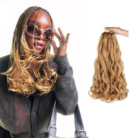Viovian Short French Curl Braiding Hair 12 Inch 6 Pack Honey Blonde French Curls Bouncy Loose Wavy Spanish Curly Braiding Hair 27 Synthetic French Curl Crochet Braids (50g/pack)