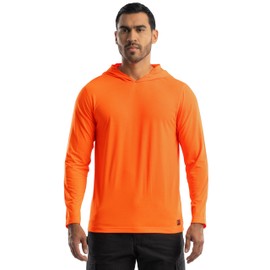 Wrangler Riggs Workwear Men's Long Sleeve Sun Protection Hoodie, Orange