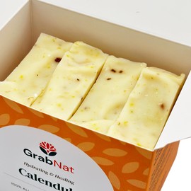 4-Pack Calendula Soap (4x100g) | Handmade, All-Natural, Cold-Processed, Plant-Based | Soothing Cleanse for Face & Body, Suitable for All Skin Types, For Men & Women (4 x100grams / 4 x 3.5oz)