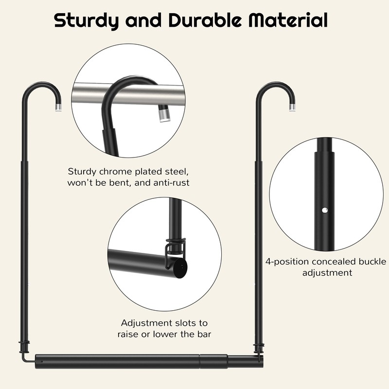 Hanging Closet Rod Adjustable Width Height Closet Rods For Hanging