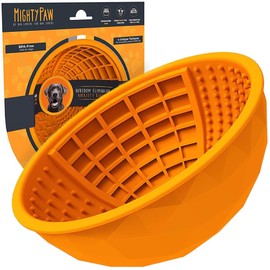 Mighty Paw Dog Slow Feeder Bowl - Interactive BPA-Free Silicone Lick Bowl for Dogs - Easy to Clean, Keeps Pets Entertained, Provides Mental Enrichment