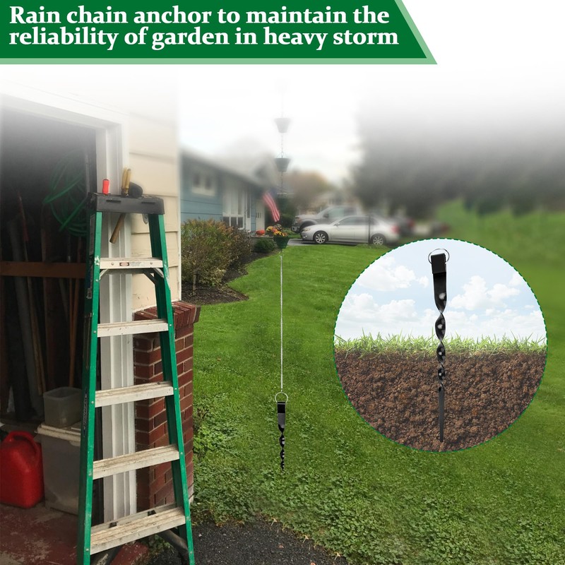 Rain Chains Direct Ground Anchor-13 Rain Chain Accessories for Eaves