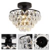 YYJLX Modern Small Crystal Ceiling Light Fixture Mini Black Semi