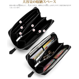 MOPCONY Men's Long Wallet, Large Capacity, Genuine Leather, YKK Zipper, Anti-Skimming, Separate Type, Coin Purse, Made by First-class Wallets Artisans for Gentlemen, Business, Stylish, Cowhide