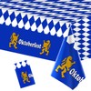 1 Pack Bavarian Oktoberfest Party Tablecloth Decorations, Plastic Rectangular Blue