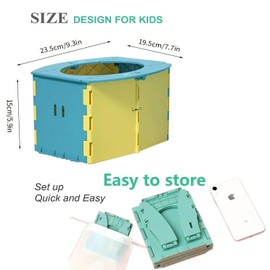 VUFVOID Travel Potty for Kids, Reusable Portable Folding Potty for Toddler, Travel Foldable Toilet for Travel Outdoor Camping, Toddler Potty Seat for Baby Training (Dark yellow)