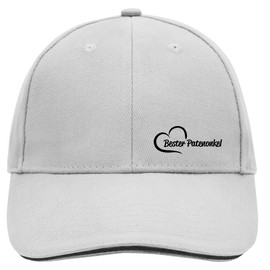 HUURAA Cappy Hat "Bester Patenonkel Herz" Unisex Cap with Motif for the Greatest Uncle Gift Idea for Friends and Family, Dark grey/white