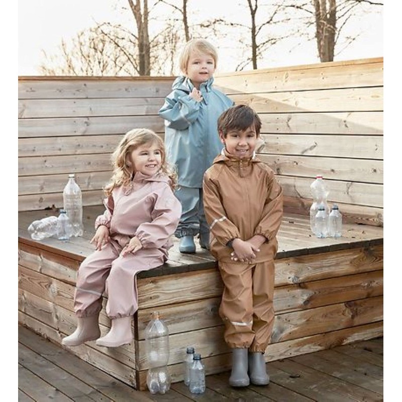 Celavi Unisex Children's Basic PU Rainwear Set, Smoke blue