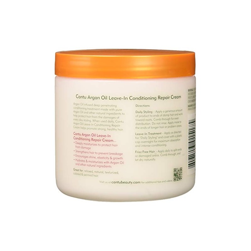 Cantu Argan Oil Leave-In Conditioner Repair Cream 16 Ounce (473ml)