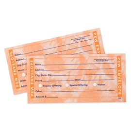 Church Pew Envelope | Specialty Offering | Regular Offering | Orange Collections Envelopes | CloseOut Sale