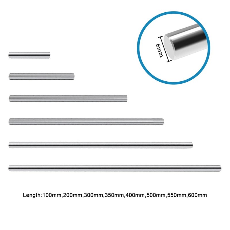 iYueMps 8mm 100-600mm Case Hardened Coated Steel for Linear Motion