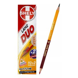 Vaga 12 Lápiz Triangular Duo Delgado Carmin Grafitto Shely