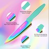 Kitchen Knife Set with Block, 14 Piece Rainbow Titanium Coated