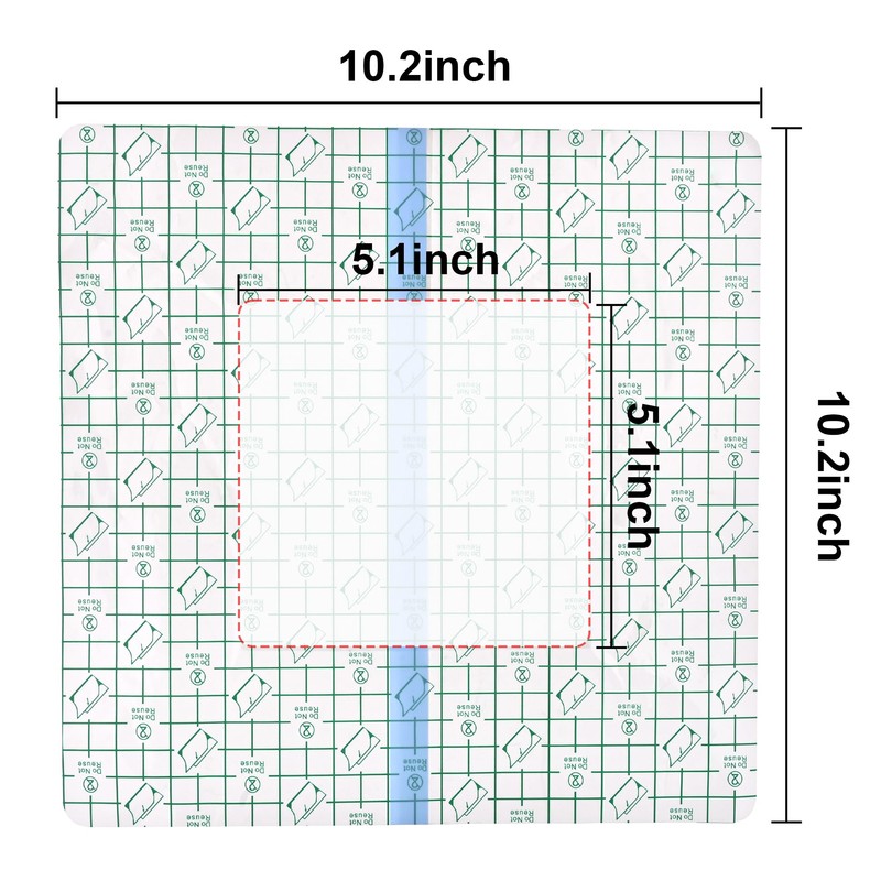 15Pcs 10.2"x10.2" Shower Shields Wound Cover, Large Waterproof Protector Bandage