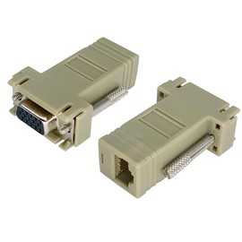 Jienk 4Pcs VGA Extender Over Ethernet Adapter, VGA Male/Female 15Pin 3Row to RJ45 Female Extender Transmission Over CAT5 CAT6 Network Cable Connector