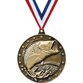 Crown Awards Fishing Medals - 2" - Great for Fishing, Fish, Deep Sea Fishing, Fishermen