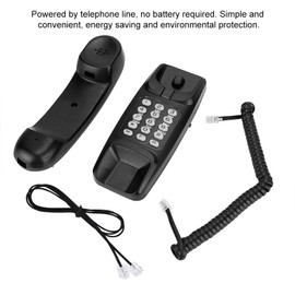 Fixed Wall Telephone for Households, Corded Business Phone with Desk, Redial, Flash and Call Mute Function, Suitable for Hotels, Offices and
