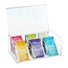 Relaxdays Acrylic Tea Box, 6 Compartments, Tea Caddy with Lid,