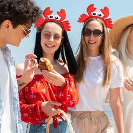 COHEALI 2pcs Big Eyes Crab Headband haloween Kawa e Crab Cosplay Headband Sea Animal Headband Crab Headband Cosplay Headband Animal Headband Cloth Red