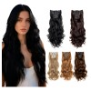 Extensiones De Cabello De Pelo Ondulado Cortinas Clip 6 Pzs